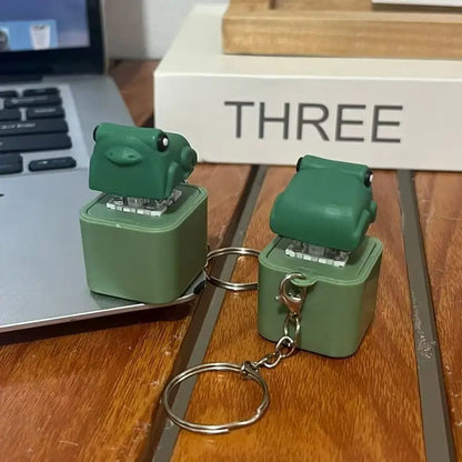Frog Duck Sound Keychain - Rechargeable Keyboard Clicker with LED Light for Stress Relief & Fun Accessories