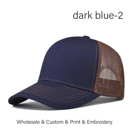 Custom Embroidered Baseball Cap - DIY Logo Mesh Hat for Men & Women, Adjustable Cotton Unisex Cap