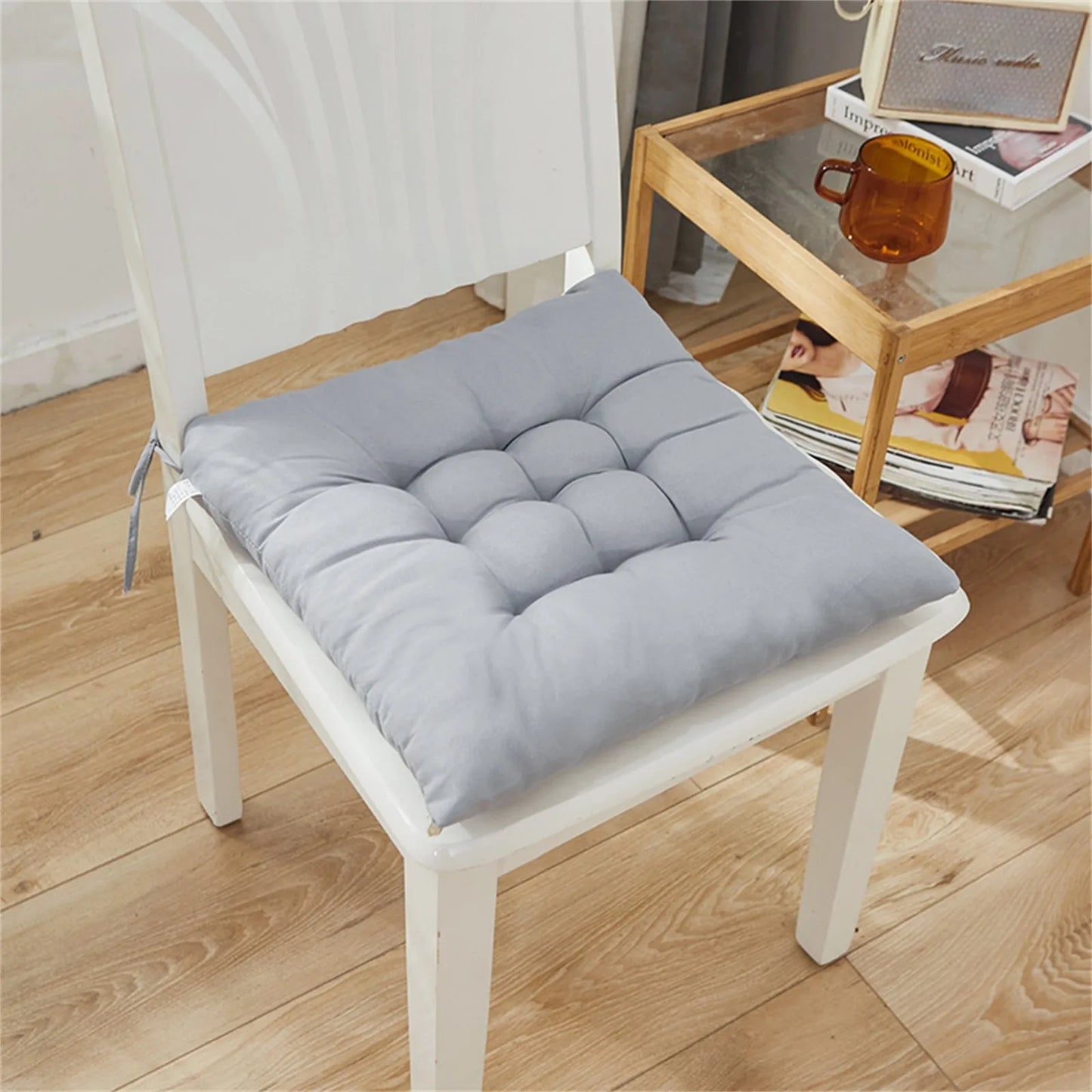 Solid Square Chair Cushion – Soft Cotton Upholstery for Office, Home, Car, and Garden Sun Lounge Seat