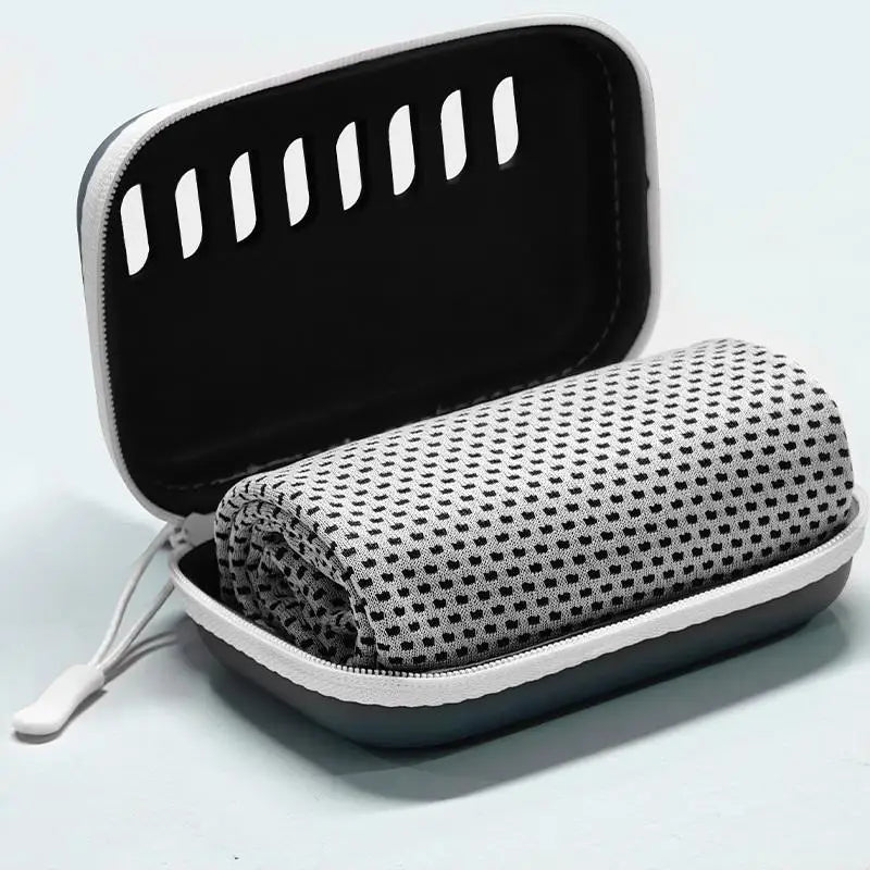 Cooling Towel with EVA Case - Quick-Dry Portable Sports Towel for Camping, Hiking, Gym & Yoga