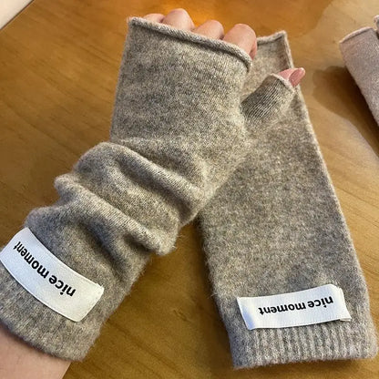 Long Fingerless Winter Arm Warmers – Women’s Fingerless Mittens Gloves, Gothic Style Wrist Sleeves for Casual & Holiday Wear