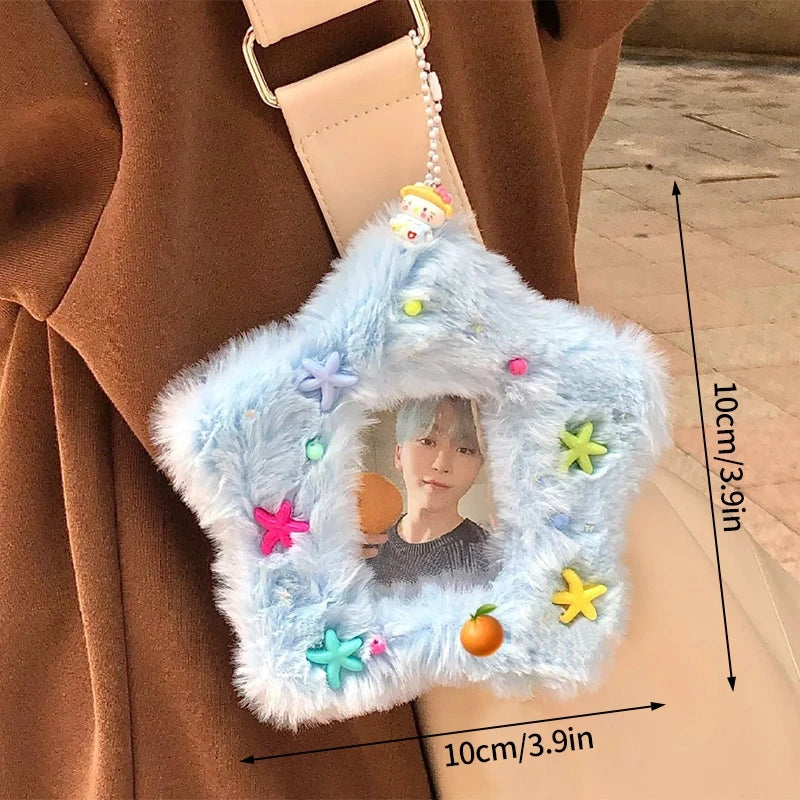 Cute Plush Photo Card Holder - Kpop Idol Bus Card Protector & Picture Album Case