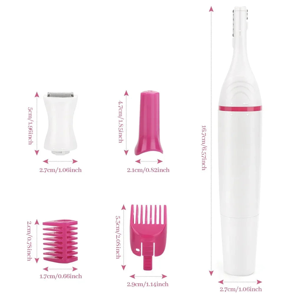 5-in-1 Women’s Painless Electric Hair Remover & Epilator — Portable Razor Trimmer for Legs, Bikini & Body Care