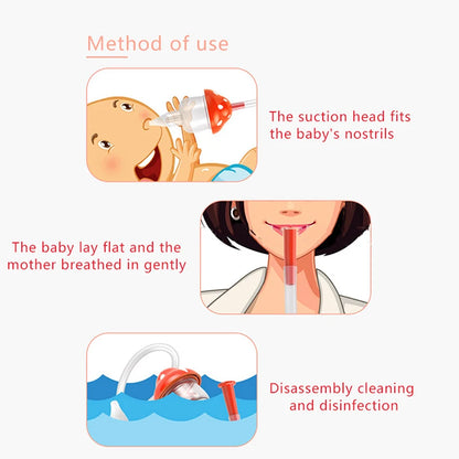 Baby Nasal Suction Cleaner - Nose Cleaning Aspirator and Mucus Removal Tool for Infants and Children