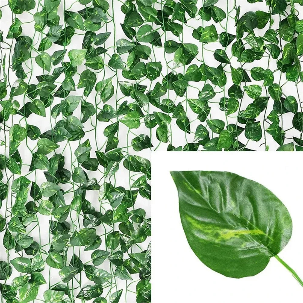 Artificial Ivy Garland - Silk Green Leaf Creeper Vine for Home Decor, Weddings & Hanging Decorations