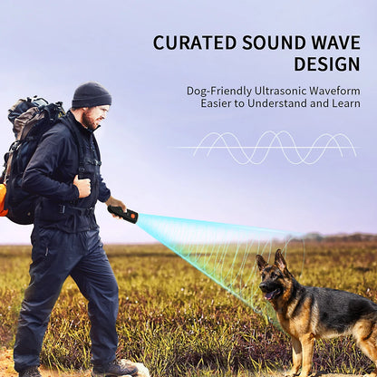 Ultrasonic Dog Bark Deterrent - Anti-Barking Device with 3 Training Modes, No Dog Noise, and USB Rechargeable