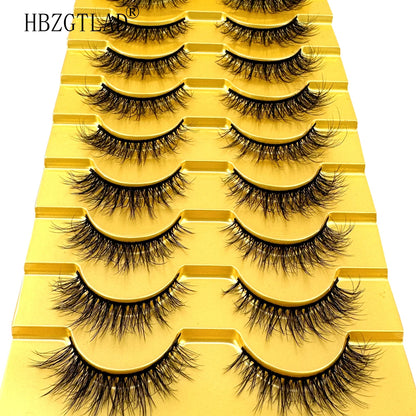 10 Pairs 3D Mink False Eyelashes – Natural Long & Short Fake Lashes Makeup Kit (38 Styles)