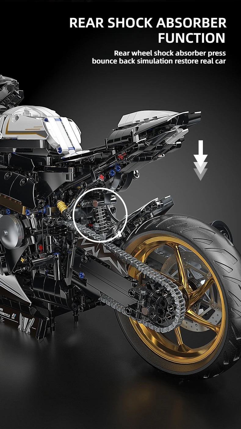 TOYLINX Alloy Motorcycle Building Blocks 2045PCS | Racing Model Toy for Kids & Gift Decoration