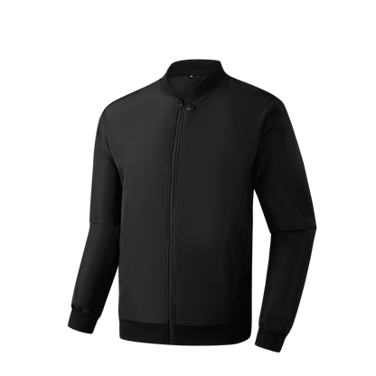 2024 Men's Spring Autumn Jacket – Short Loose Baseball Collar, Solid Color, Business Casual Thin Coat