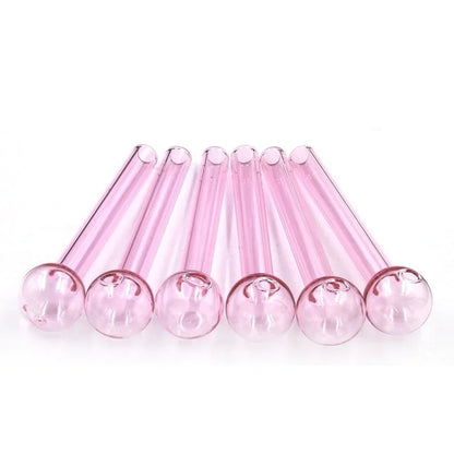 Hot 4.8 Inches Blue/Pink Reusable Glass Drinking Straws: Decorative Wedding Party Drinking Utensils - Eco-Friendly and Stylish!