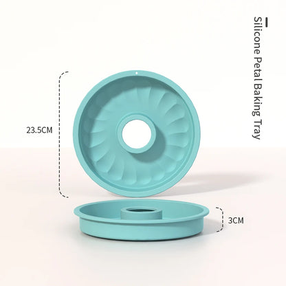 3D Silicone Cake Mold Decorating Tool for Pastry, DIY Cake Pan, Fluted Tube Pan and Airfryer Bakeware Accessories