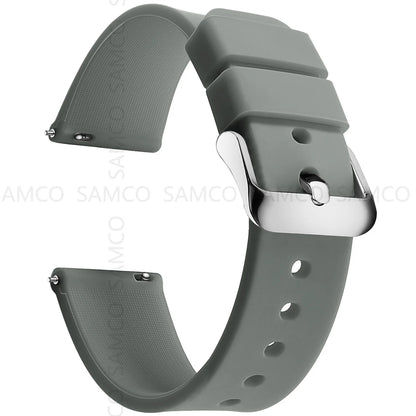 Silicone Quick Release Watch Bands 14–24mm for Samsung Galaxy, Garmin & Huawei - Soft Rubber Replacement Watch Straps