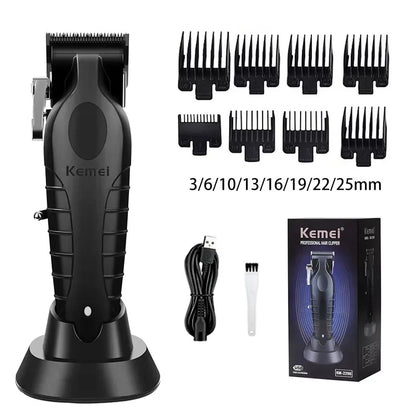 Kemei Professional Hair Clipper Kit – KM-2296, KM-2299, KM-1102 Electric Shaver & Cordless Trimmer for Men’s Hair Cutting