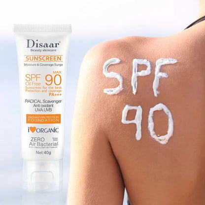 SPF 90+ Waterproof Sunscreen Cream – Facial & Body Sunblock with UV Protection for Outdoor & Seaside Skin Defense