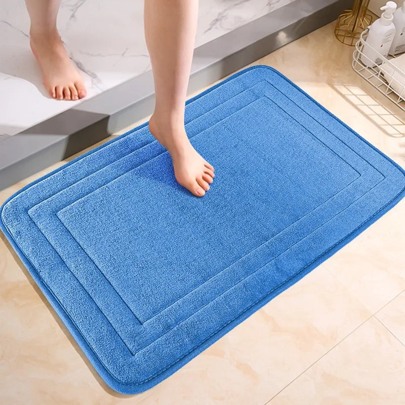 Non-Slip Bathroom Mat - Soft, Comfortable Absorbent Floor Carpet, Machine Washable & Quick-Dry Shower Room Doormat