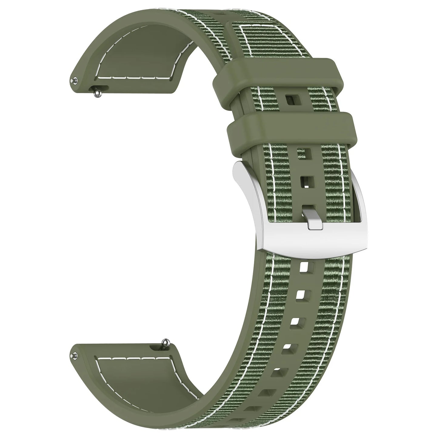 22mm Silicone & Nylon Composite Watch Band for NORTH EDGE APACHE-46 Smartwatch – Sport Replacement Bracelet Strap Correa
