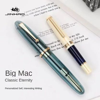 Luxury JinHao 9019 Dadao Fountain Pen – Transparent Acrylic Spin Design, 40mm Nib for Office & School Writing Supplies