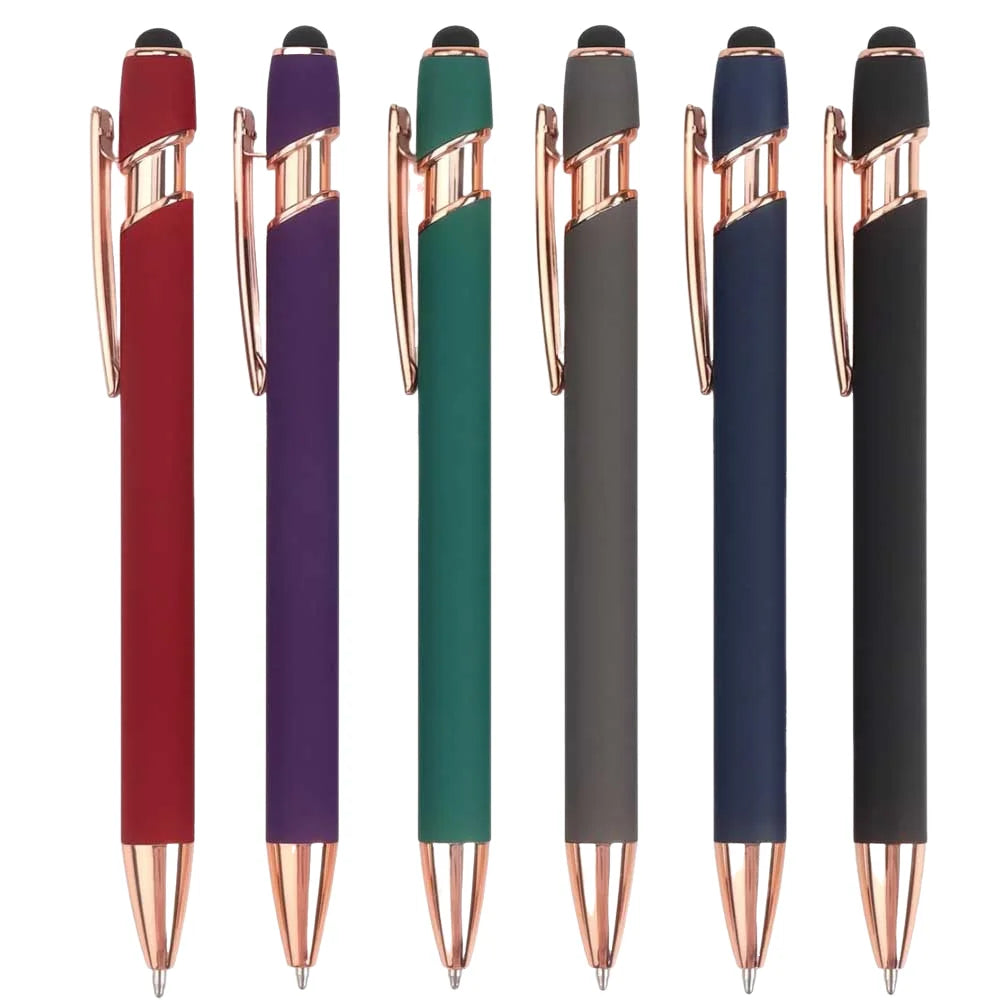2-in-1 Metal Stylus Ballpoint Pen — 1.0mm Black Ink Pen for Smartphone and Tablet, Set of 5–10 Pieces