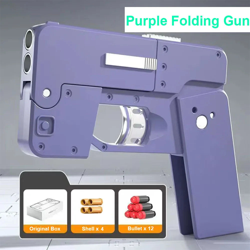 iPhone Folding Soft Bullet Toy Gun – Shell Ejecting Mobile Phone Gun for Kids & TikTok Fun