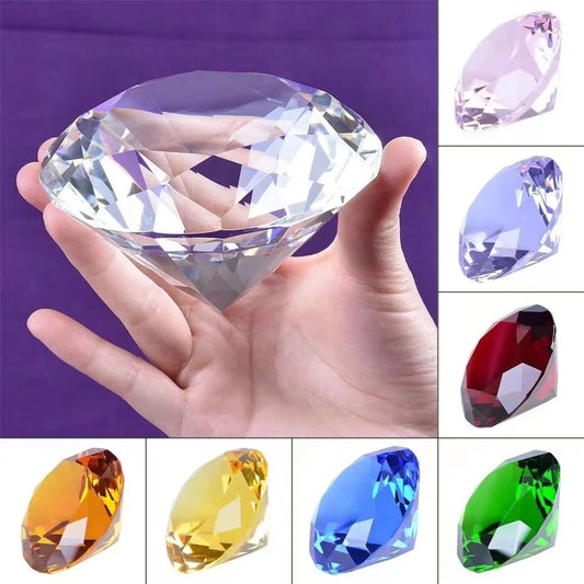 10 Colors Crystal Diamond Paperweight — Decorative Cut Glass Gemstone for Wedding, Office, Desk & Birthday Gifts