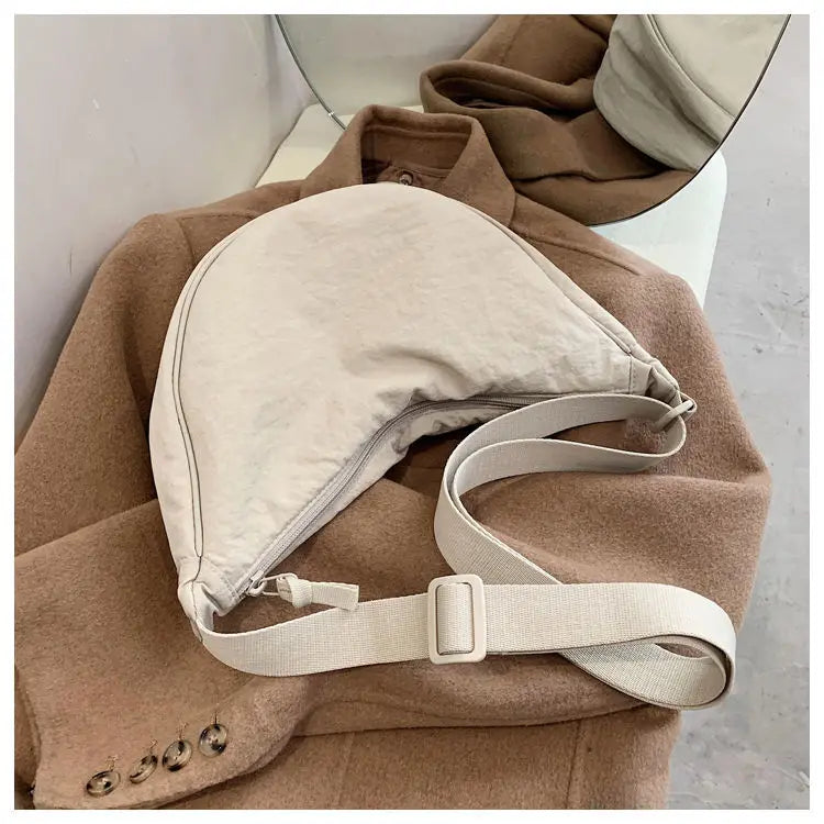 Upgraded Women's Messenger Bag – Simple Design Nylon Hobo, Small Vintage Shoulder Purse & Cloth Handbag