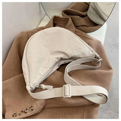 Upgraded Women's Messenger Bag – Simple Design Nylon Hobo, Small Vintage Shoulder Purse & Cloth Handbag