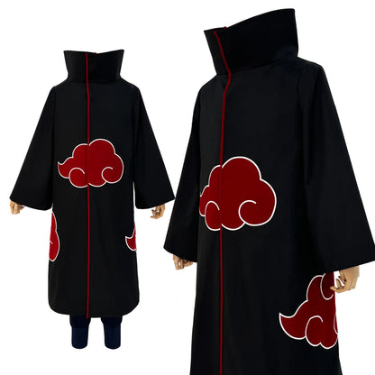 HOLOUN Anime Uchiha Itachi & Sasuke Cosplay Cloak – Embroidered Hawk Team Akatsuki Costume for Christmas