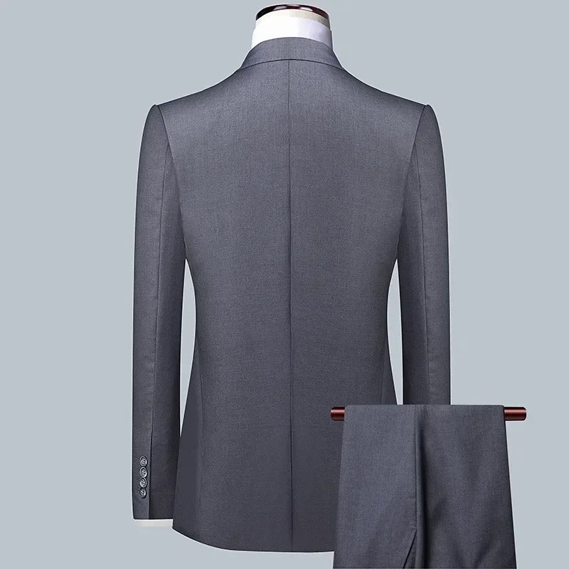 2024 Men's 3-Piece Suit Set – Blazer, Vest & Trousers | Formal Business & Wedding Outfit M-6XL