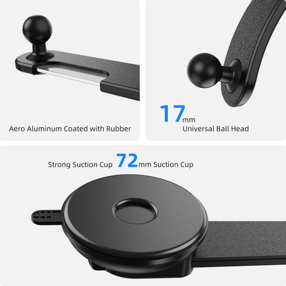 Dual Car Phone Holder – Bendable Memory Neck, 360° Rotatable Adjustable Dash Mount for Cell Phones