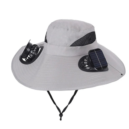 Solar Fan Hat - Breathable 3-Speed Cooling Visor Cap with UV Protection for Fishing & Summer