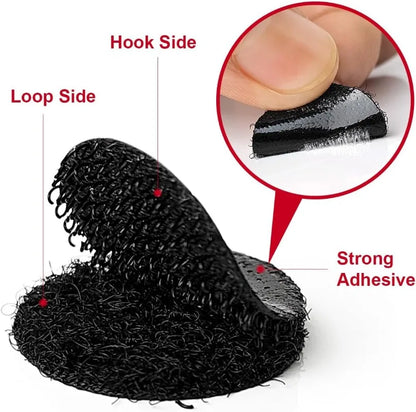 Strong Carpet Fixing Stickers – Self-Adhesive Touch Fastener Grip Tape, Double-Faced Black Mat Patch for Home Floor, Anti-Skid