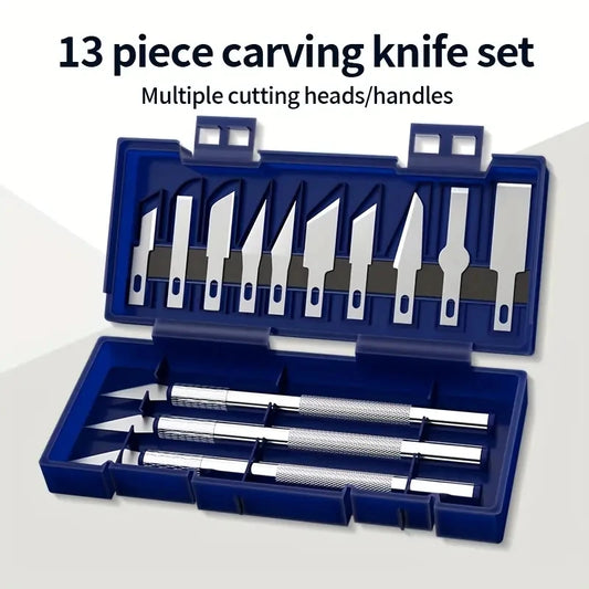 13PCS Metal Carving Knife Set – Precision Art Pen Cutter Tools for Paper Cutting, DIY Craft & Detail Repair Work
