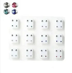 98pcs Ear Piercing Stud Earrings - Medical Body Jewelry Set for Piercing Gun Tools and Accessories