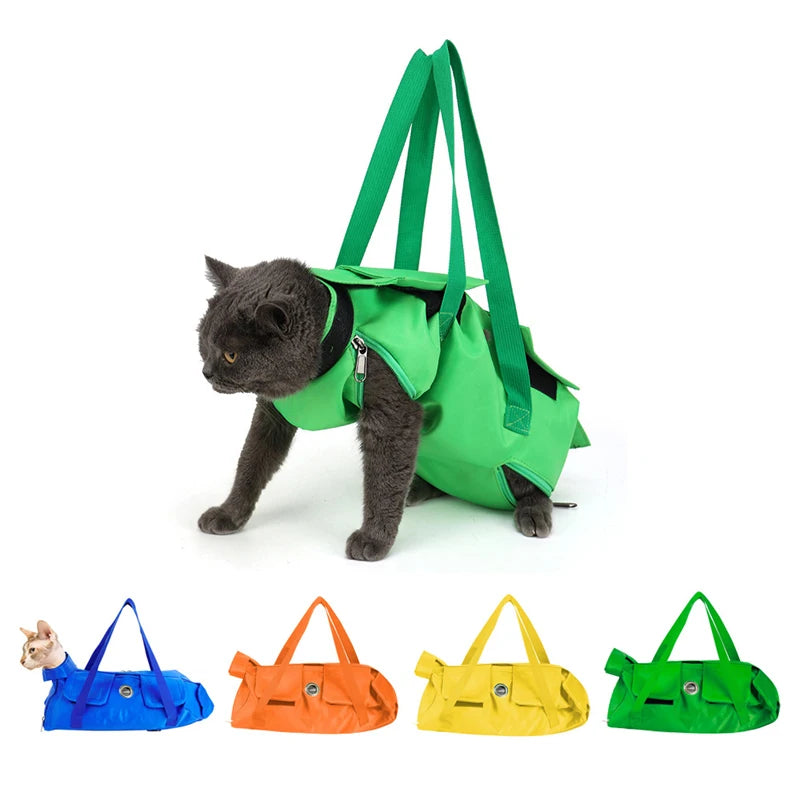 Multifunctional Pet Carrier Bag – Breathable Double-Shoulder Cat Backpack, Anti-Scratch & Bite, Foldable Portable Carrier