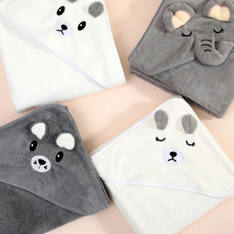 Cute Baby Bath Towel – Soft, Absorbent Newborn Swaddle Wrap Blanket for Girls & Boys