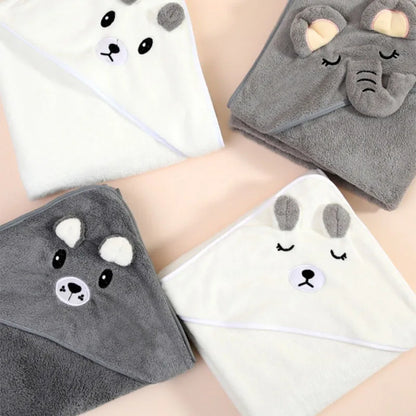 Cute Baby Bath Towel – Soft, Absorbent Newborn Swaddle Wrap Blanket for Girls & Boys