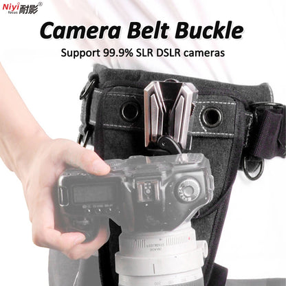 Camera Quick Release Waist Belt Strap Buckle - DSLR & Mirrorless Camera Clip Holder for Nikon, Canon, Sony & Lumix