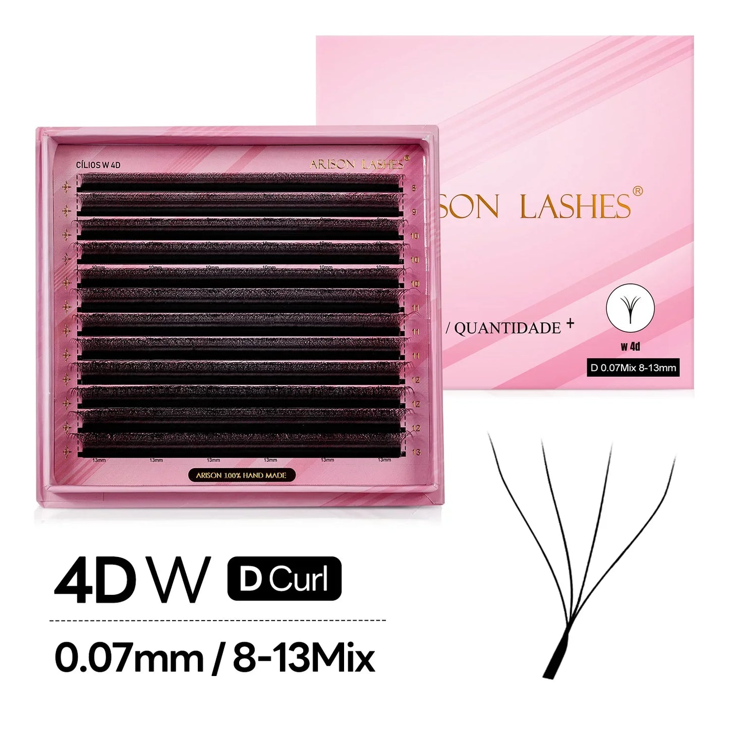 ARISON Plus 2-in-1 Magnetic Eyelashes – YY/3D/4D/5D Premade W-Shape Volume Fans for Full Lash Extensions