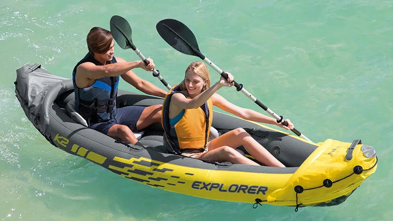 INTEX 68307 Inflatable Boat – Single/Double Drifting Raft for Kayak, Outdoor Fishing & Water Sports