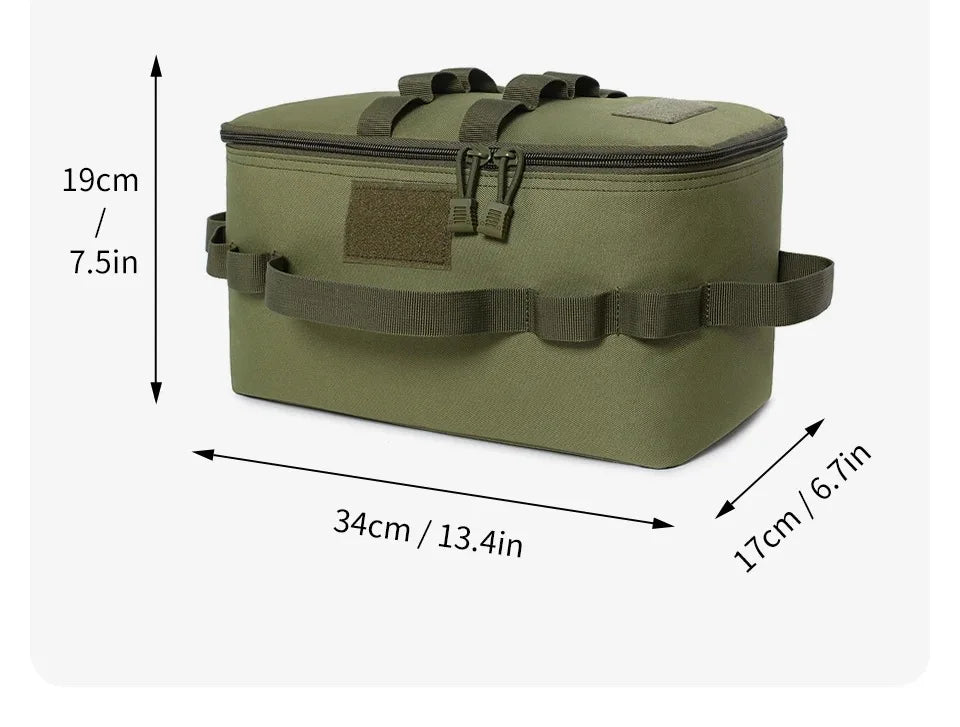 Outdoor Camping Gas Tank & Tool Storage Bag – Large Capacity Bag for Gas Canister, Ground Nails, and Cookware