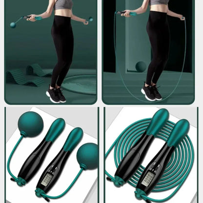 Adjustable PVC Counting Jump Rope - Steel Ball Skipping Rope for Fitness Gym Training, Cordless Home Sports Equipment