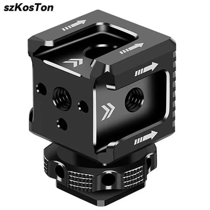 Cold Shoe Mount Adapter - 1/4" Thread Monitor, Microphone & Fill Light Bracket for DSLR Cameras & Camcorders