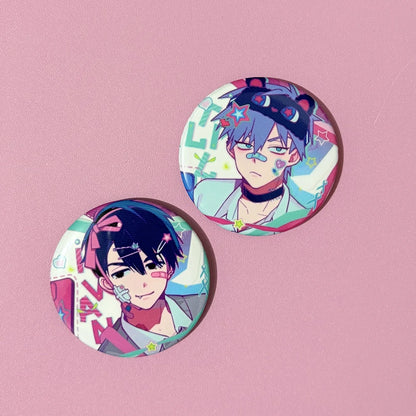 4pcs Anime Alien Stage Badge Set - Ivan and Till Cartoon Brooch Pins for Clothing, Backpacks, and Cosplay Gifts