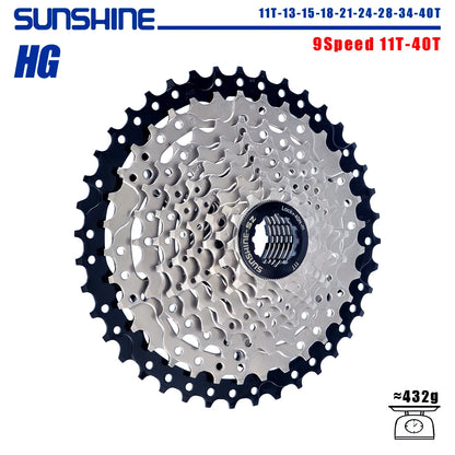 SUNSHINE Bicycle Cassette 8-12 Speed Freewheel - 32T to 52T Sprocket for Shimano/SRAM HG Flywheel