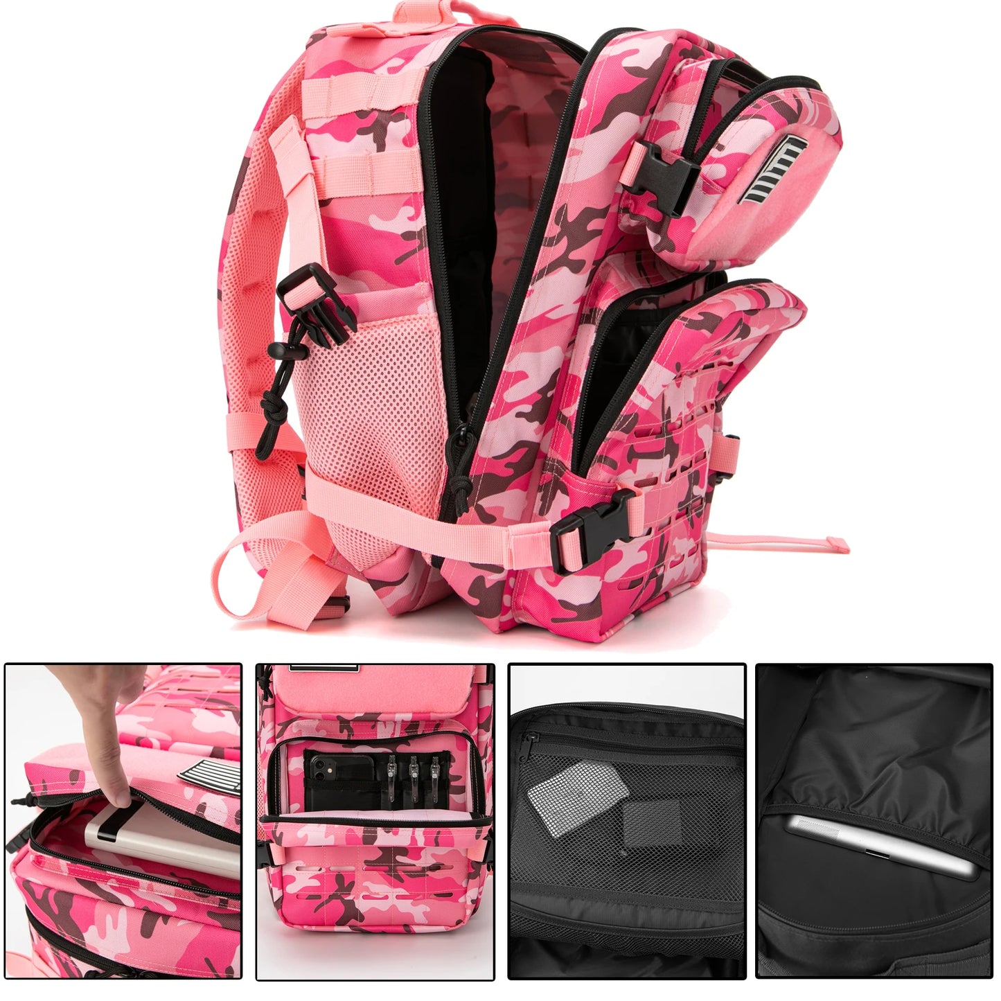 25L/45L Tactical Backpack for Men & Women – Outdoor Hiking Molle Daypack, School & Gym Rucksack with Dual Cup Holders