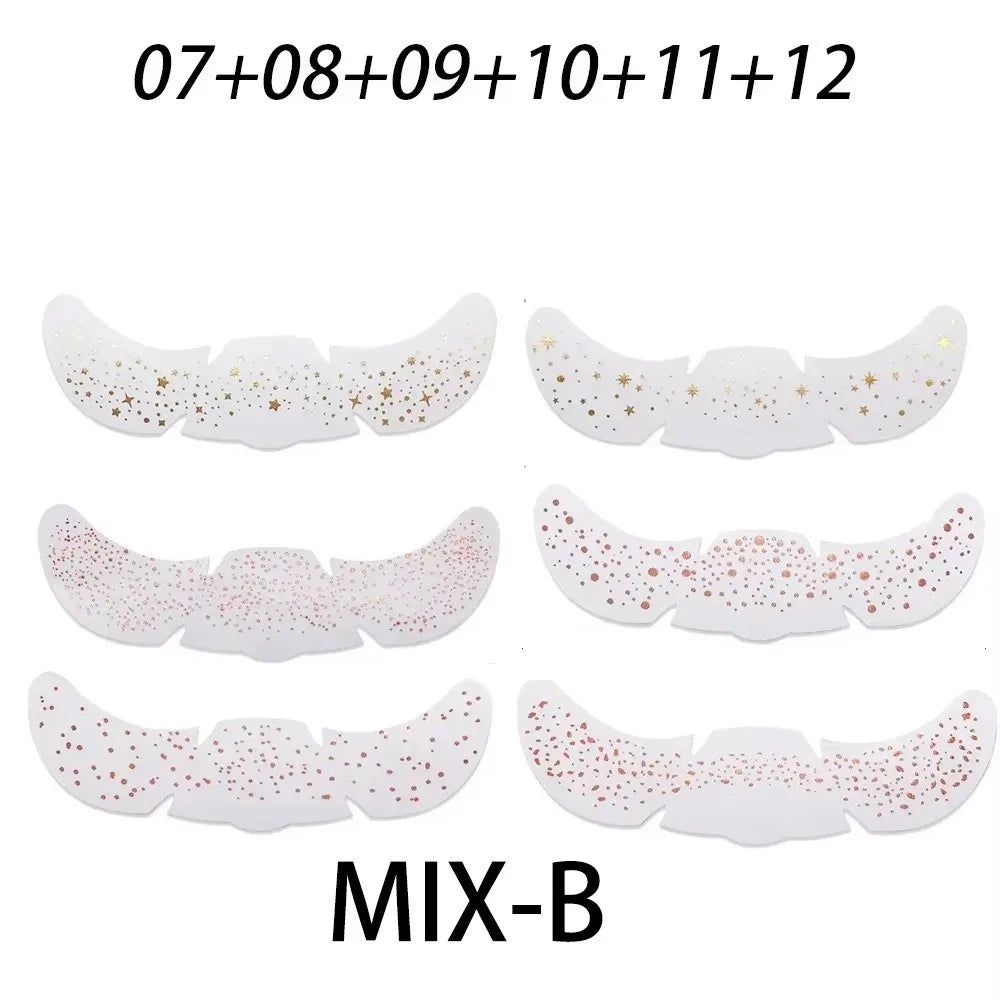 6pcs Metallic Fake Freckles Temporary Tattoos — Gold & Silver Face Stickers for Makeup and Hot Stamping