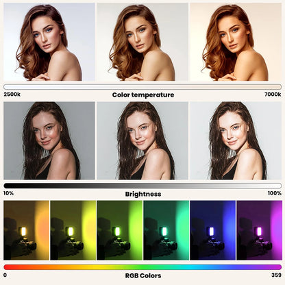 Pocket RGB LED Fill Light – Portable Mini Video Light for Camera, Smartphone, GoPro & Laptop, Adjustable Selfie Lamp