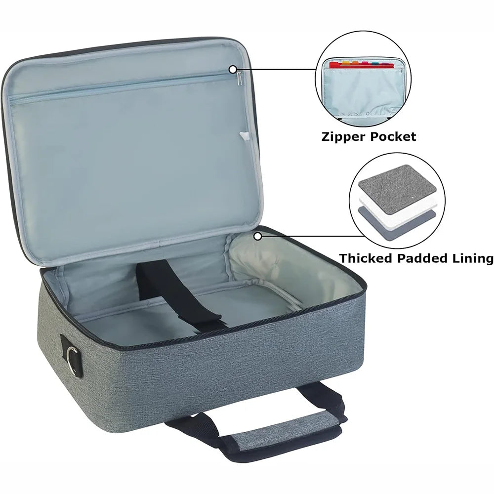 Portable Projector Travel Case – Storage Bag with Accessories Pockets for Doksmeria, Epson, BenQ & ViewSonic