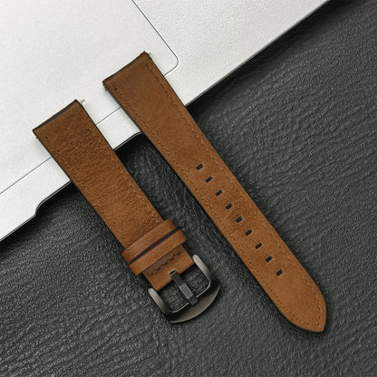 Leather Watch Strap 20mm/22mm - Vintage Replacement Band for Samsung Galaxy Watch 7/6/5/4 and Xiaomi Redmi Watch 3 Lite/Active