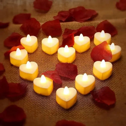 9pcs Heart-Shaped Scented Tea Candles – Valentine's Day Romantic Love Candles for Proposals, Weddings, & Anniversaries